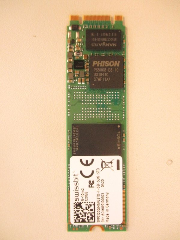 Swissbit N-10m2 120GB Industrial SSD, m.2 2280, NVMe, Industrial Temp.